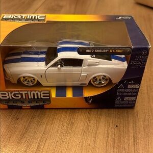 1967 Shelby GT-500 Toy Car - White with Blue Stripes